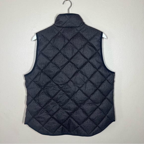 J. Crew Factory Textured Quilted Down Puffer Vest Gray Size XL Gold Zipper - Picture 6 of 8